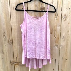 Free People Movement Pink Burnout Acid Wash Tank Top